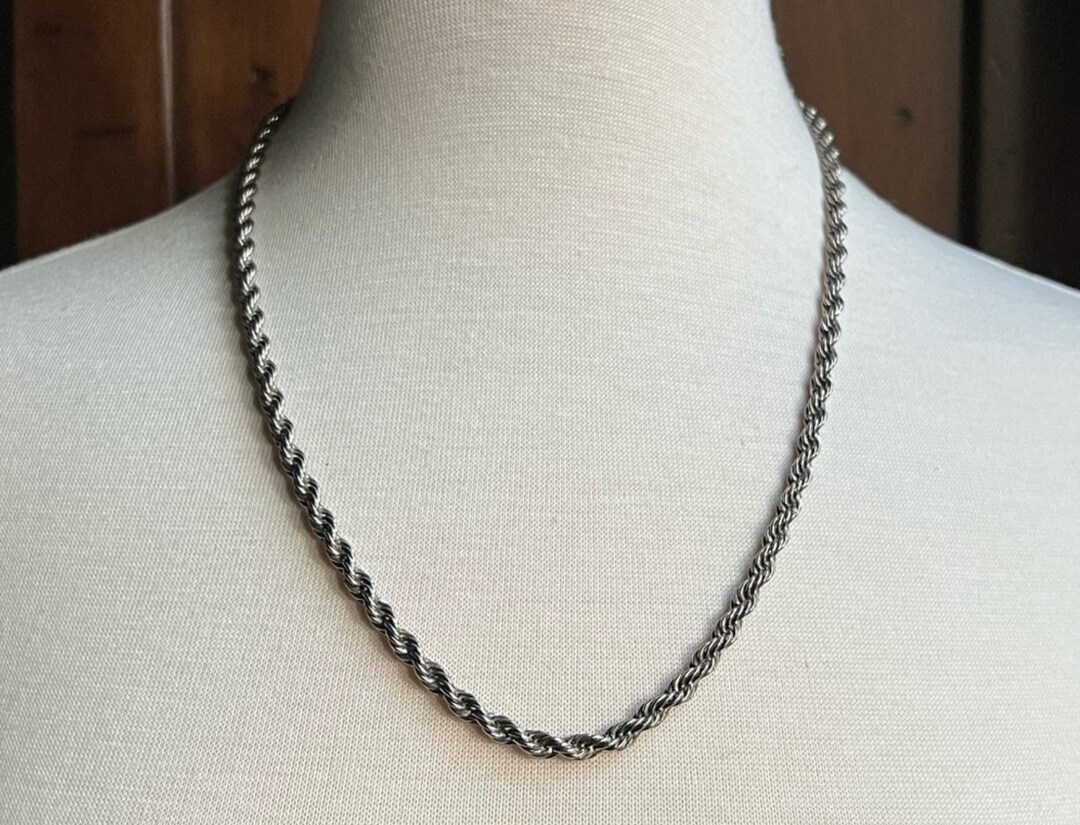 Silver Thread Chain Silver Rope Chain, Classic Single Strand Silver Twist Chain Necklace - Etsy