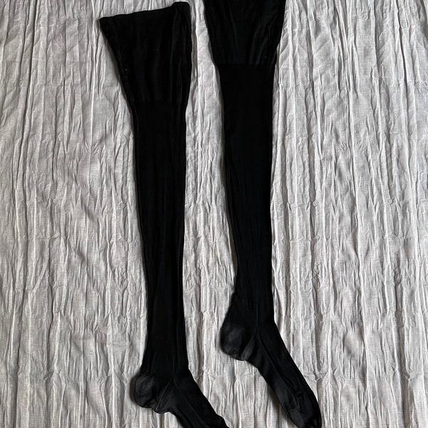 Seamed Black Stockings Etsy