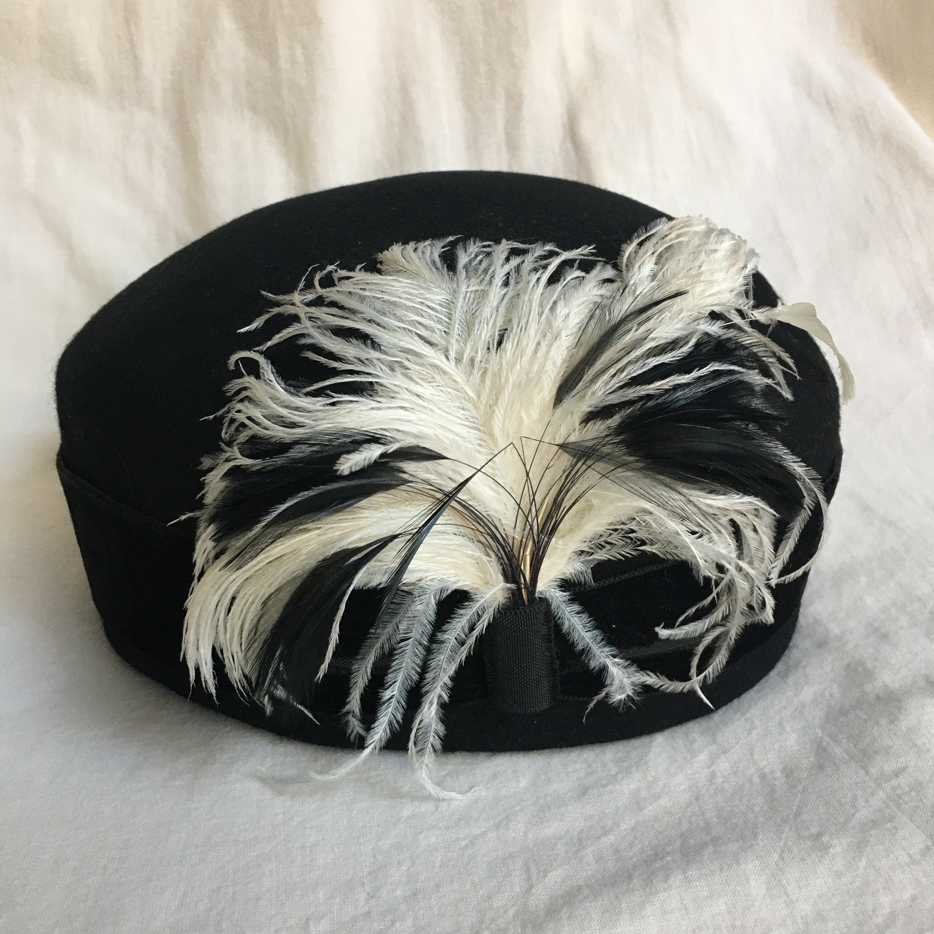 Vintage Felted Bubble Ostrich Hat Womens Hat Box 50s 60s Hat Felt Ostrich Hat - Etsy main image 3