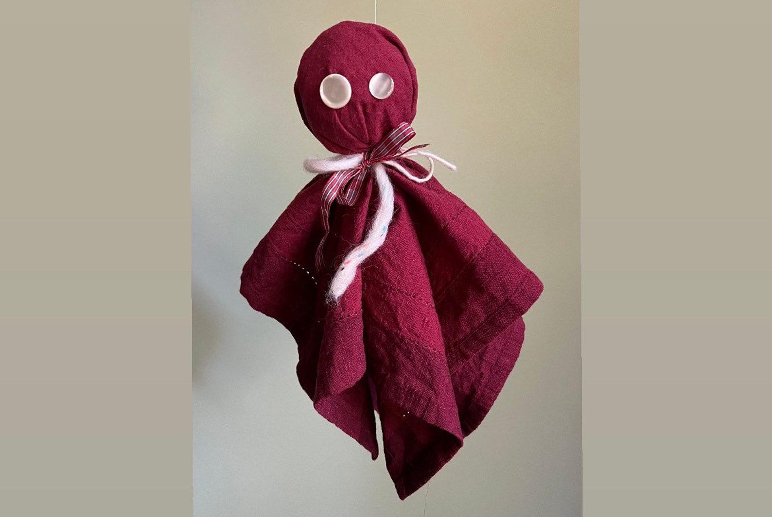 Rusty the Ghost Poppet, Handmade Vintage Fabric Doll, Rustic Halloween ...