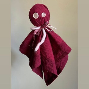 Rusty the Ghost Poppet, Handmade Vintage Fabric Doll, Rustic Halloween Decoration