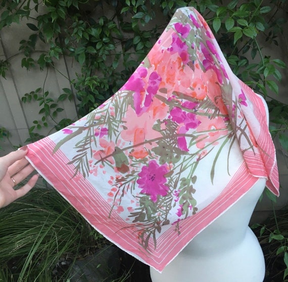 Vera Silk Scarf, Spring Florals, Watercolor - image 2