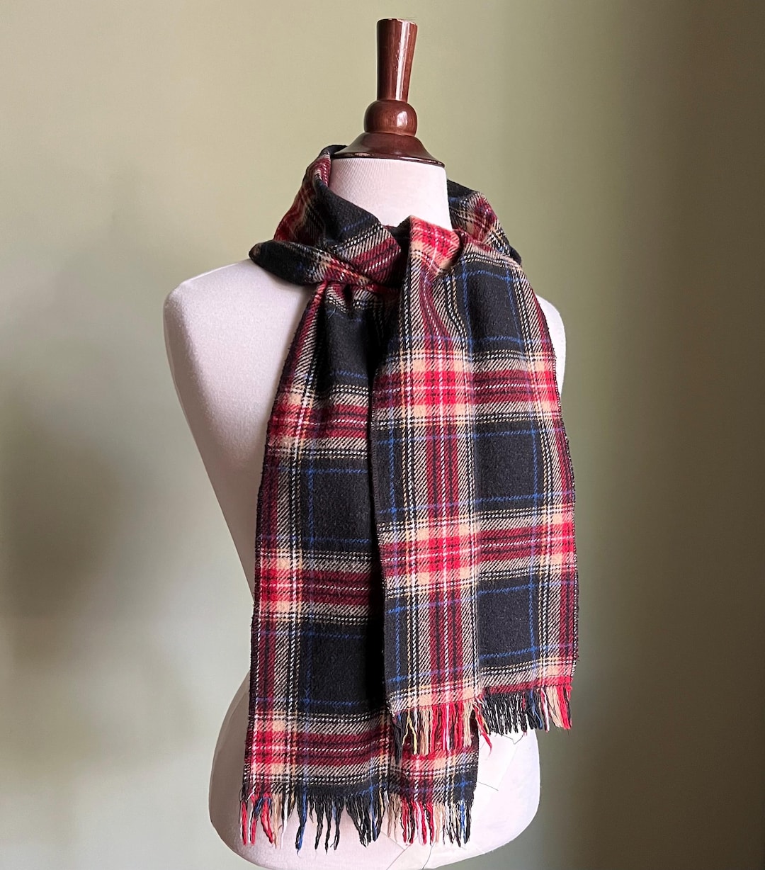 Women Casual Vintage Plaid Stripe Square Scarf