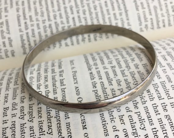 Mexico Silver Bangle, Solid Silver, Minimalist - image 1