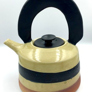 Handmade Golden Yellow Stoneware Teapot: Ceramic Tea Lover Gift
