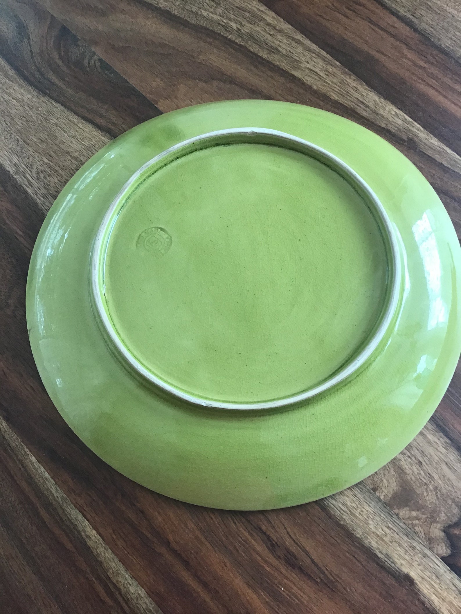 Ceramic Dinner Plate Light Green Stoneware Ceramics Etsy