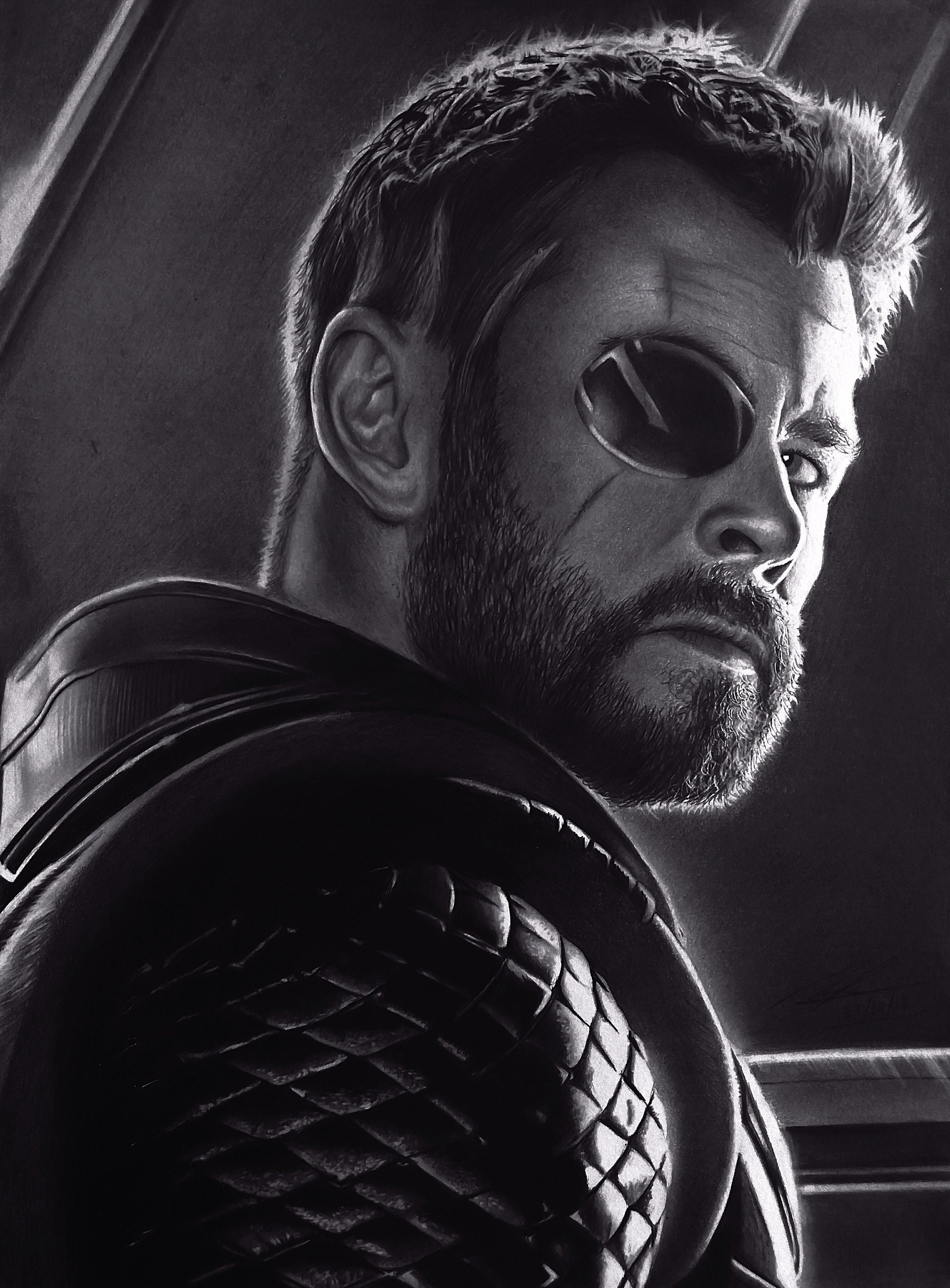 Thor Odinson Graphite pencil drawing based on the film | Etsy