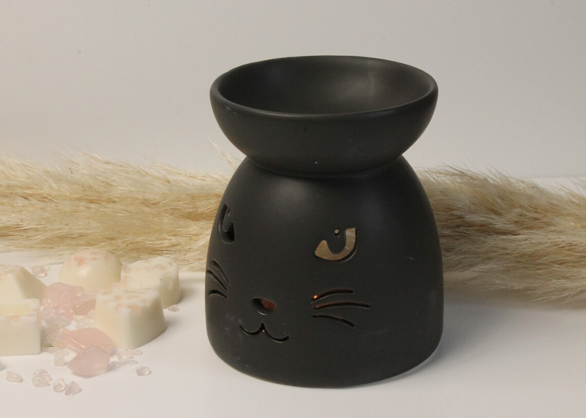 Black Cat Wax Melt Burner Oil Burner Goth Wax Melt Burner Etsy