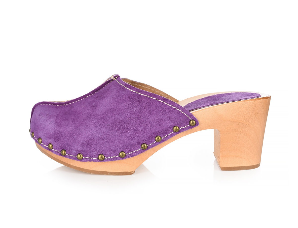 Zuecos de tacón alto para mujer / Sandalias de mujer / Piel de Etsy