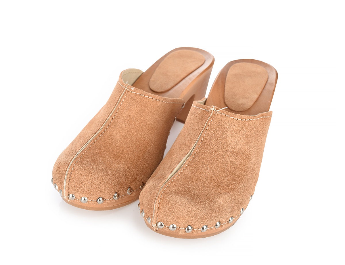 Zuecos de tacón alto para mujer / Sandalias de mujer / Piel de Etsy
