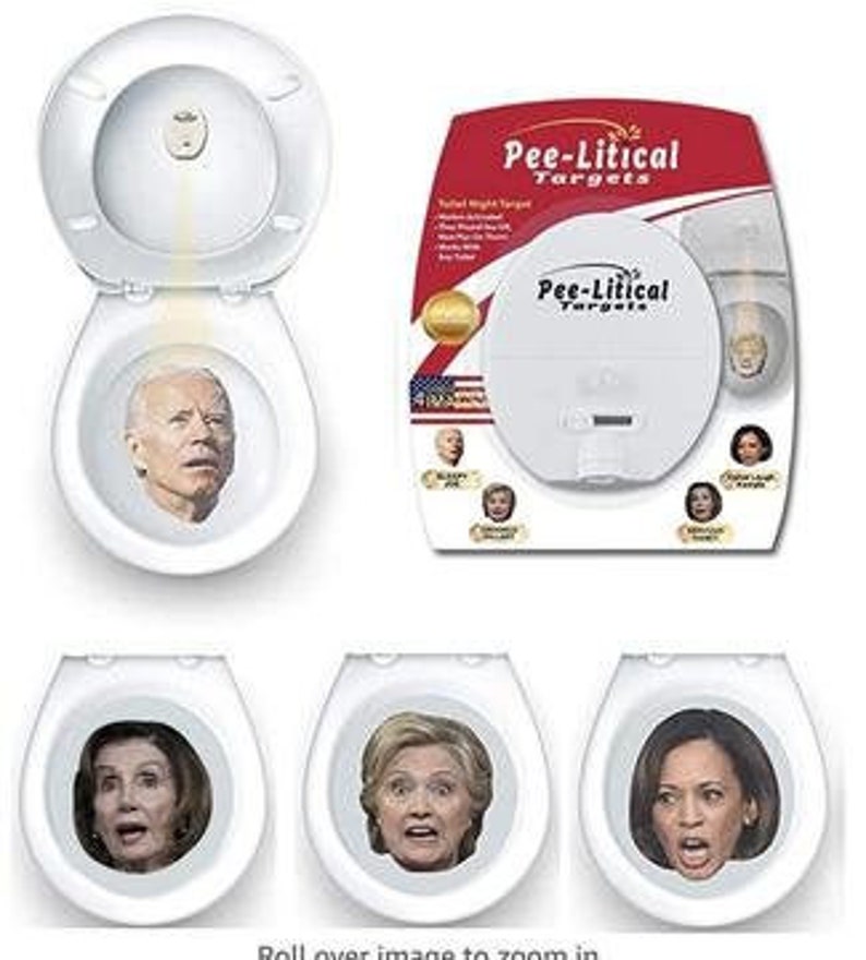 PeeLitical Target Toilet Light Projector Hillary Joe Etsy