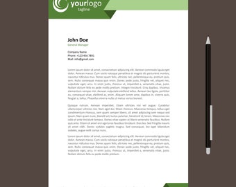 Microsoft Word Letter- en A4-formaten Zakelijk briefhoofdsjabloon, Instant Download-sjabloon, Modern briefhoofd L0003