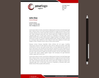 Microsoft Word Letter and A4 Sizes Business Corporate Letterhead Template, Instant Download Template, Modern Letterhead L0006