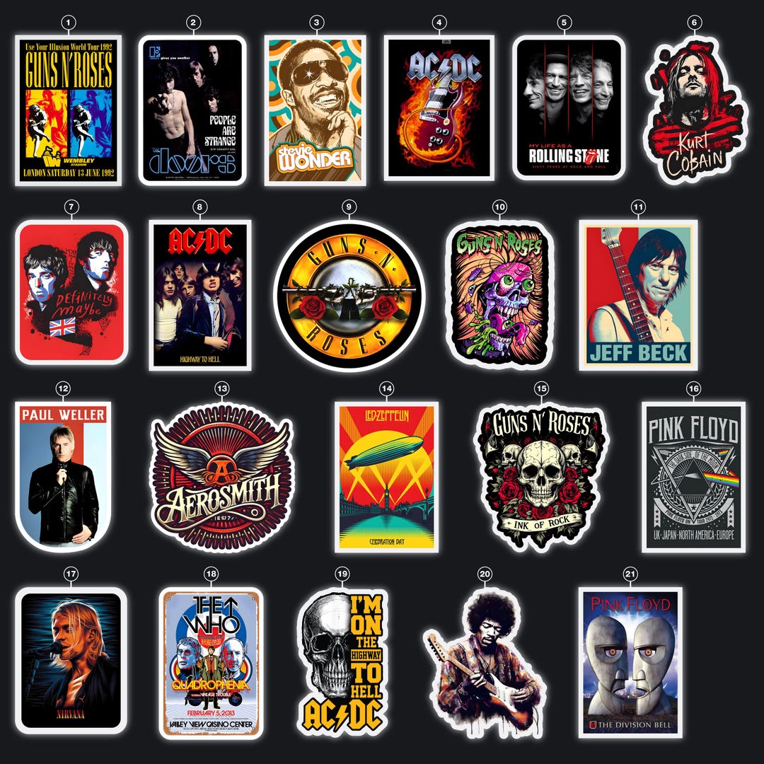 Rocking R Logo Sticker Rock N Roll Classic Stickers - Vinyl Stickers Bundle - Etsy