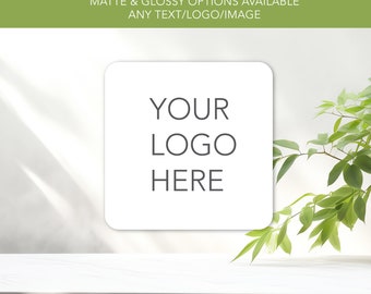 Logo aziendale quadrato personalizzato personalizzato / adesivo personalizzato / Etichette aziendali / Etichette postali / Adesivi opachi o lucidi