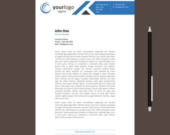 Microsoft Word Letter und A4 Größen Business Corporate Briefkopf Vorlage, Sofortige Download Vorlage, Moderne Briefkopf L0001