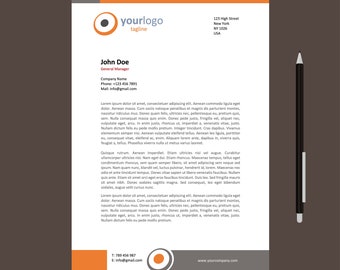 Microsoft Word Letter and A4 Sizes Business Corporate Letterhead Template, Instant Download Template, Modern Letterhead L0008