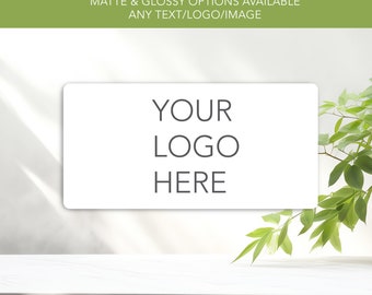 Kundenspezifisches personalisiertes rechteckiges Geschäftslogo | personalisierter Aufkleber | Business Etiketten | Porto Etiketten | Sticker bestellen