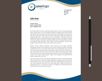 Microsoft Word Letter und A4 Größen Business Corporate Briefkopf Vorlage, Sofort Download Vorlage, Moderner Briefkopf L0010