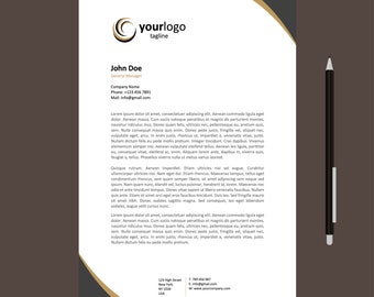 Microsoft Word Letter and A4 Sizes Business Corporate Letterhead Template, Instant Download Template, Modern Letterhead L0009