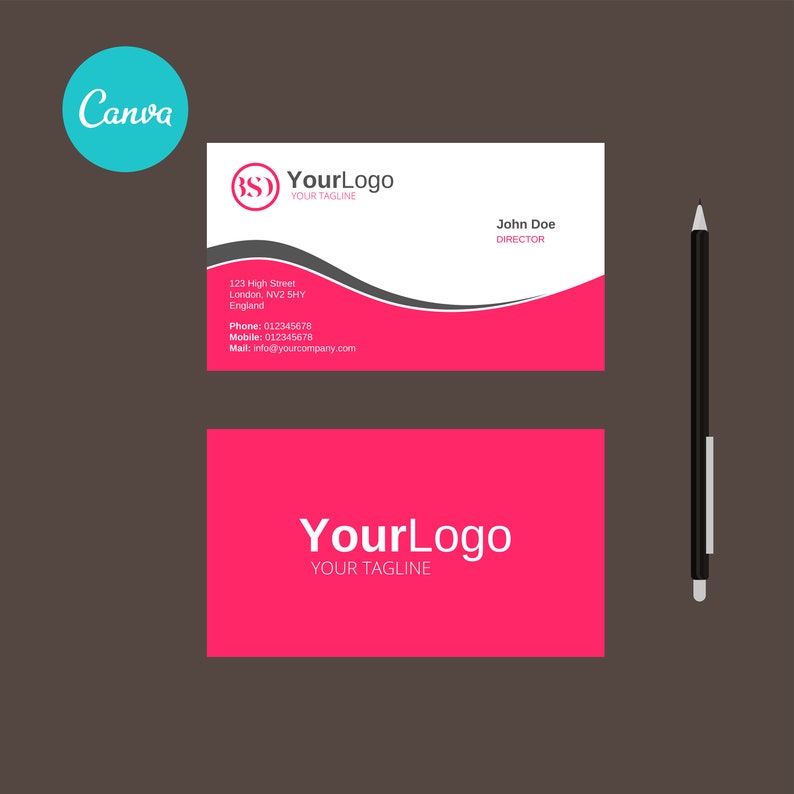 Simple Business Card Template Instant Download Canva Etsy