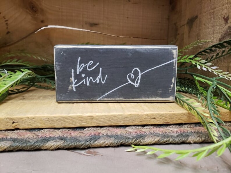 Small Wood Block Decor With Quote be Kind Etsy