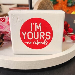 Valentine&#39;s gift, Valentines tiered tray decor, wood block with quote