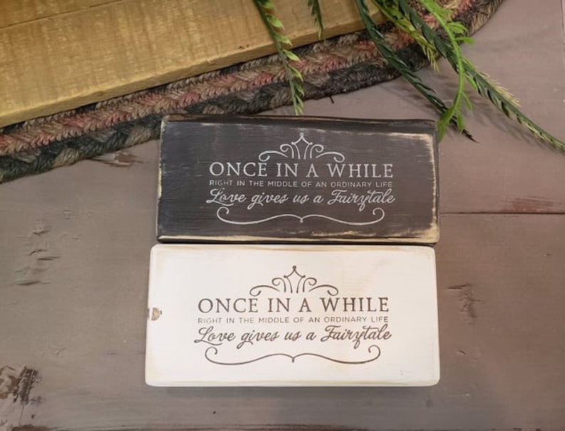 Small Wood Block Decor With Quote once in a Whil in the Etsy