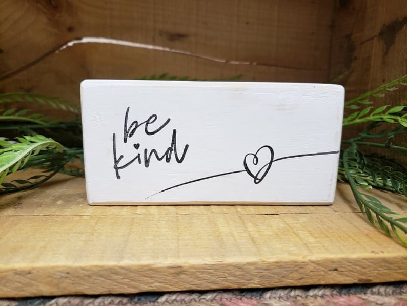 Small Wood Block Decor With Quote be Kind Etsy