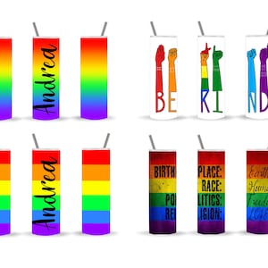 Personalized tumbler with straw and lid Personalized lgbtq pride 20 oz tumblers