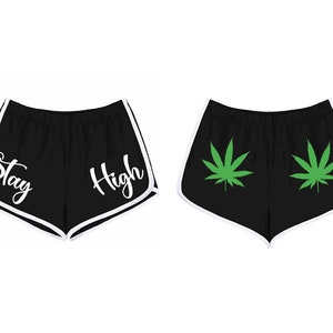 Marijuana Pot Leaf Print Boy Booty Shorts Adult Large Mtcoffinz