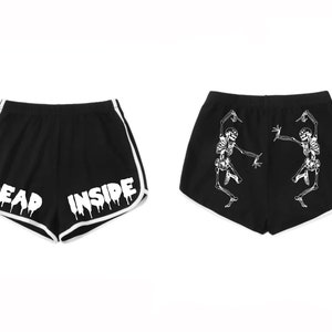 Dead inside dolphin shorts | booty | gym shorts | workout | running | dance | black | blood | goth | gothic | comfy |