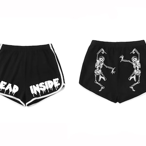 Dead inside dolphin shorts | booty | gym shorts | workout | running | dance | black | blood | goth | gothic | comfy |