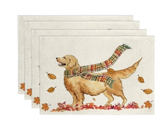 Fall Dog Placemats | Fall Decor | Table Decor | Pet Placemat | Holiday Decoration | Farmhouse Placemats | Seasonal Decoration