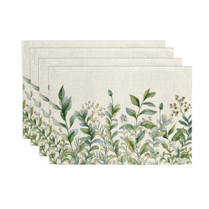 Eucalyptus Leaves Placemats | Spring Decor | Table Decor | Seasonal Placemat | Leaves Placemats