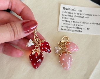 Strawberry Charm for Purse Handbags Bag Accessories Key Charms