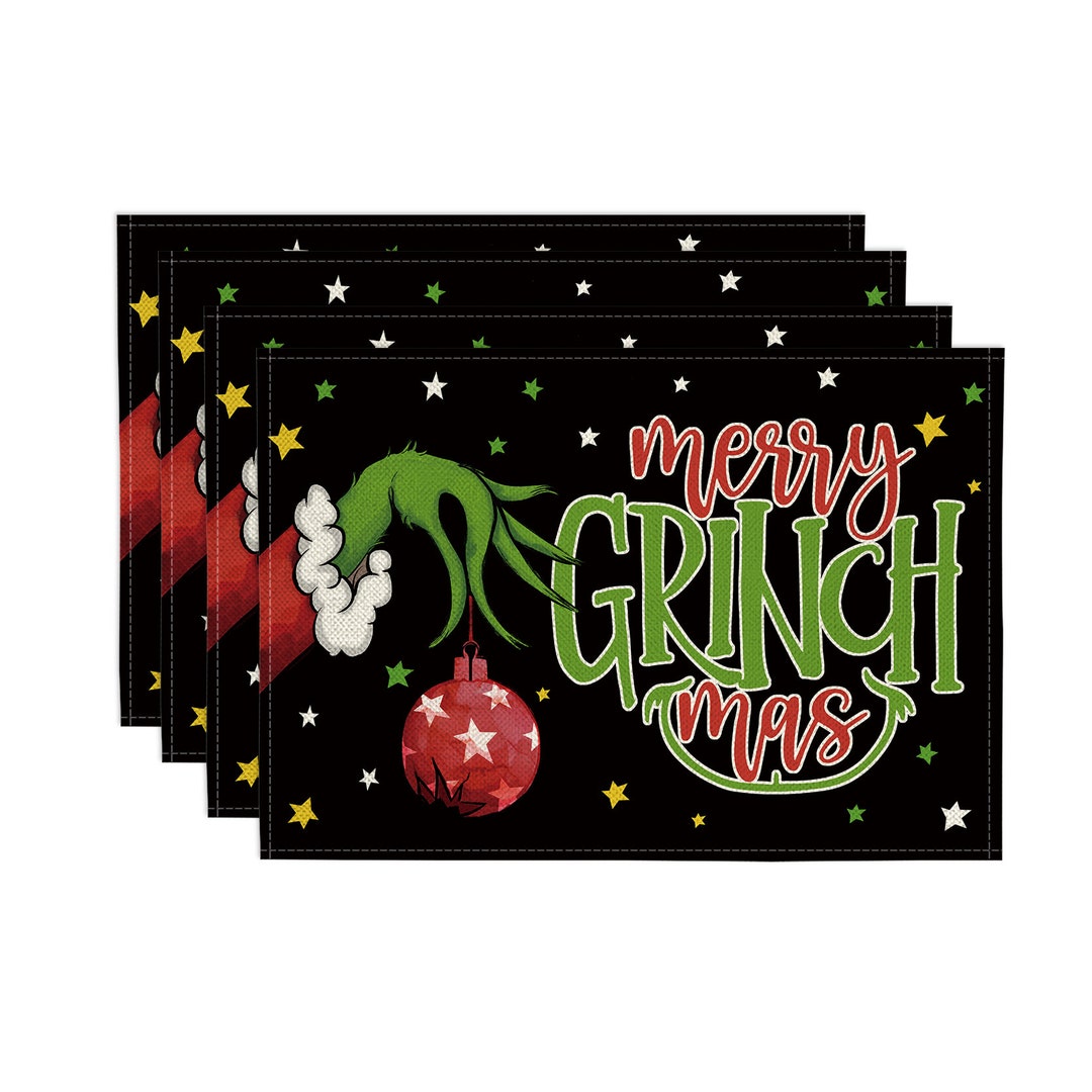 Merry Grinchmas Placemats Christmas Decor Grinch Print Table Decor