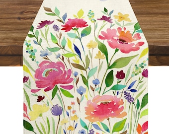 Blumen Tischläufer, Frühling Tischdeko, Frühling Tischläufer, Ostern Tischläufer, Urlaubsdeko