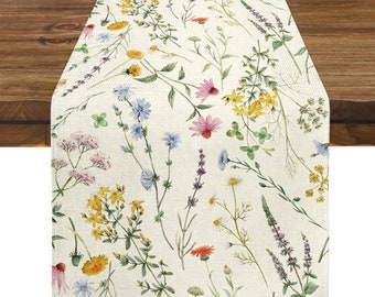 Floral Table Runner, Wildflower Table Decor, Spring/Summer kitchen decor, Farmhouse Table Runner, Holiday Decor, Seasonal Table Runner