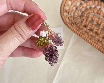 Cute Grape Charm for Purse Handbags Bag Accessories Key Charms