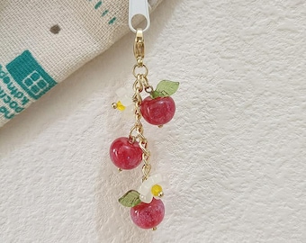 Shiny Little Apples Strawberry Charm for Purse Handbags Bag Accessories Key Charms