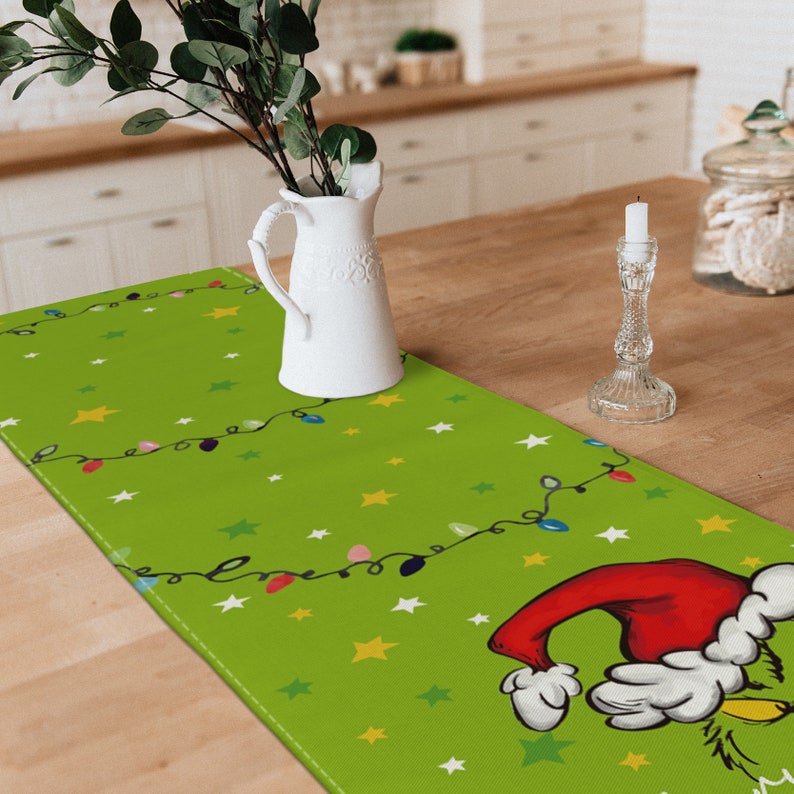 Grinch Table Runner Christmas Decor Winter Decor Merry Etsy Canada
