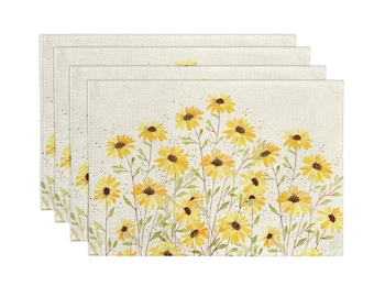 Wild Chrysanthemum Placemats | Spring Decor | Table Decor | Seasonal Placemat | Flowers Placemats | Yellow Placemats