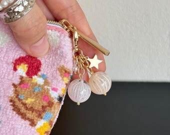Pastel Candy Ball Charm | Handmade Rabbit Keychain for Purse, Handbag, Backpack, Keyring Accessories