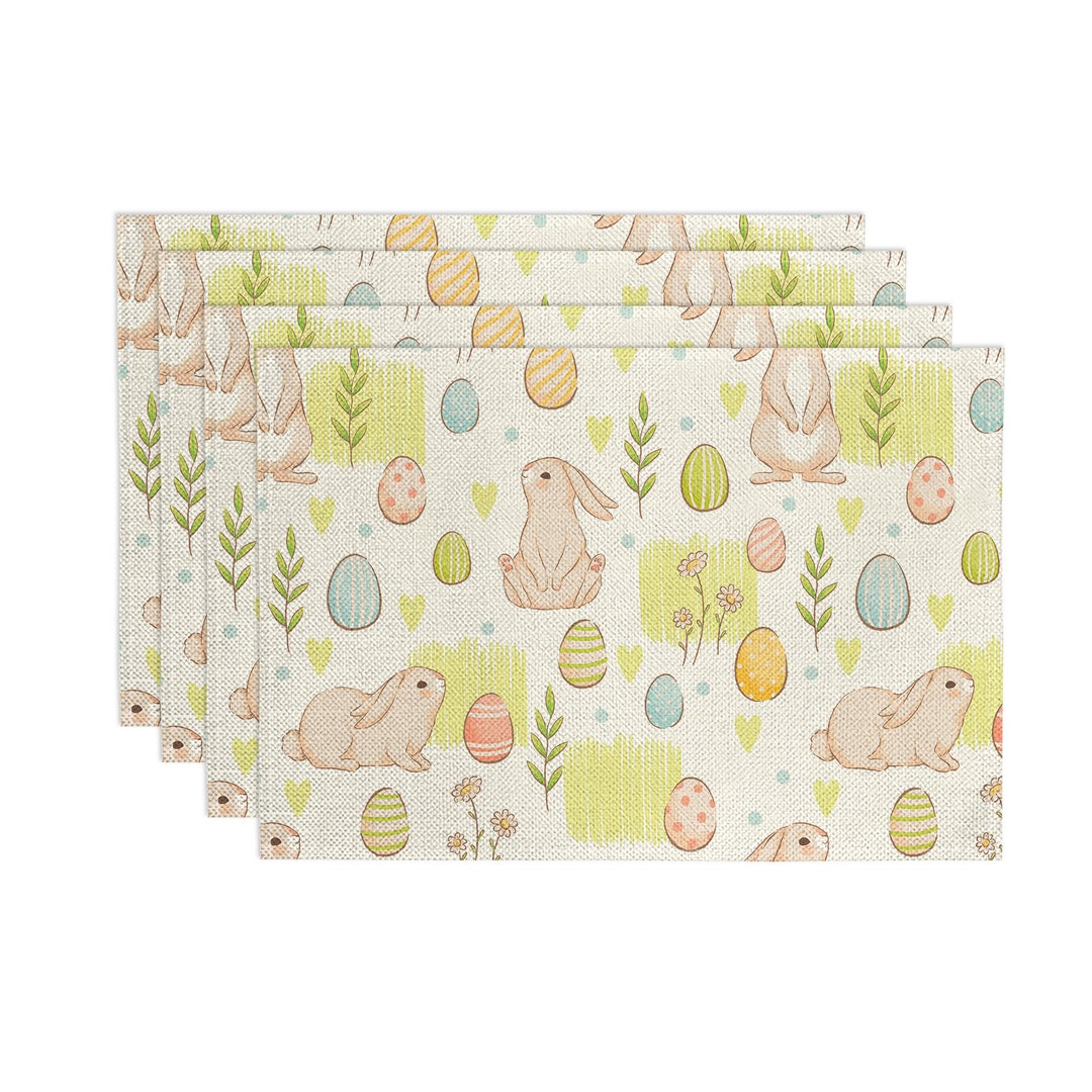 Easter Placemats Easter Decor Table Decor Seasonal Placemat Rabbit Eggs