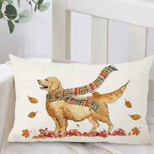 YINENA Sunflower & Golden Retriever Throw Pillow Cover – 12x20 Inch, Lumbar Couch Decor - View #3