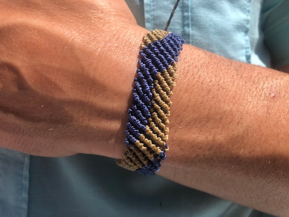 Pulsera de macramé hombre cuerda pulsera - Etsy España