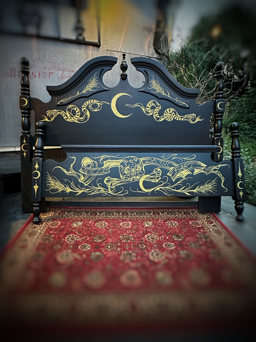 Gothic Queen Sized Bed Federal Bed Frame Gothic Bed Frame Etsy