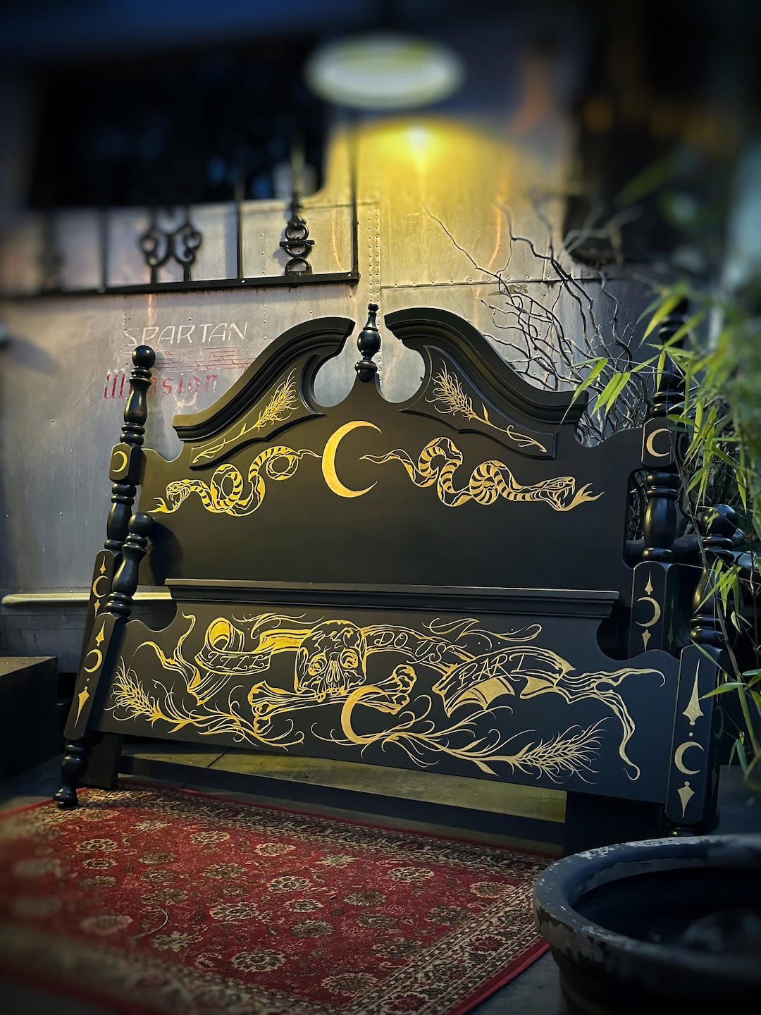 Gothic Queen Sized Bed, Federal Bed Frame, Gothic Bed Frame, Witchy