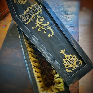 Gothic Toe Pincher Upholstered Coffin, Coffin Decor, Death Decor, Gothic Home, Gothic Victorian